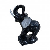 Сувенир гипсовый Слон на подставке №3, чёрно-серый (Гипс)
