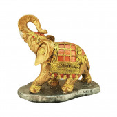 Сувенир гипсовый Слон на подставке №5, цветной, бронза (Гипс)
