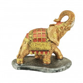 Сувенир гипсовый Слон на подставке №5, цветной, бронза (Гипс)