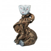 Сувенир гипсовый Слон с чашей, бронза, декор (Гипс)