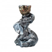 Сувенир гипсовый Слон с чашей, графит, декор (Гипс)