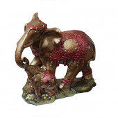 Сувенир гипсовый Слон со слонёнком, бронза, декор (Гипс)