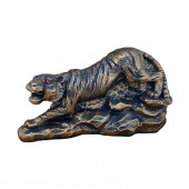 Сувенир Тигр на камнях, цветной, бронза (Гипс)