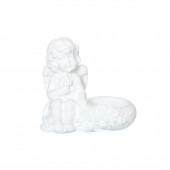 Сувенир Ангел с подсвечником мини, белый (Гипс)