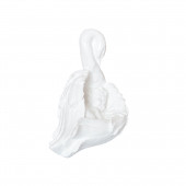 Сувенир Ангел в лебеде малый, белый (Гипс)