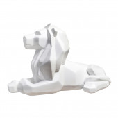 Сувенир гипсовый Лев оригами №8, белый (Гипс)