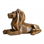 Сувенир гипсовый Лев оригами №8, коричнево-золотой (Гипс)