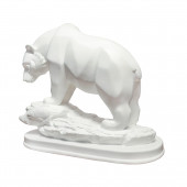 Сувенир гипсовый Медведь №3, белый (Гипс)