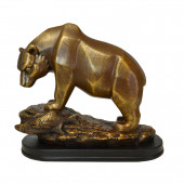 Сувенир гипсовый Медведь №3, коричнево-золотой (Гипс)