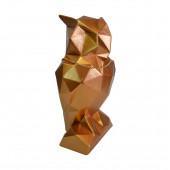 Сувенир гипсовый Сова оригами №5, медь (Гипс)