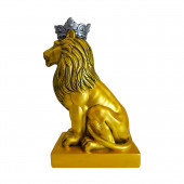 Сувенир гипсовый Лев №9, цветной, золото (Гипс)