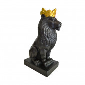 Сувенир гипсовый Лев №9, чёрный, золото (Гипс)