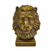 Сувенир гипсовый Лев №10, коричнево-золотой (Гипс)