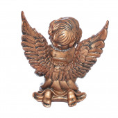 Сувенир Ангел Крылатик с чашей малый бронза, стразы (Гипс)