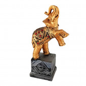 Сувенир гипсовый Слон на кубе, цветной бронза(195) цвета в ассортименте (Гипс)
