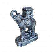 Сувенир гипсовый Слон с седлом, серебро (195) (Гипс)