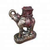 Сувенир гипсовый Слон с седлом, бронза, рисованный (195) (Гипс)