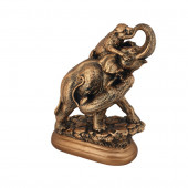 Сувенир гипсовый Слон с тиграми, бронза (195) (Гипс)