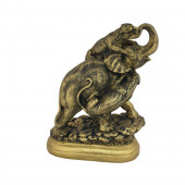 Сувенир гипсовый Слон с тиграми, бронза (195) (Гипс)