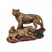 Сувенир гипсовый Семья тигров, бронза, цветной (195) (Гипс)
