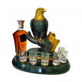 Сувенир гипсовый Мини-бар Орёл №11, зелёный мрамор (бутылка, стопки в комплект не входят) (Гипс)