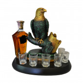 Сувенир гипсовый Мини-бар Орёл №12, зелёный мрамор (бутылка, стопки в комплект не входят) (Гипс)