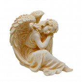 Сувенир Ангел-мечтатель, камень слоновая кость (Гипс)