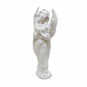 Сувенир Ангел с крестом, белый (Гипс)