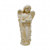 Сувенир Ангел с ребёнком, камень слоновая кость (Гипс)