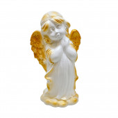 Сувенир Ангел-девочка, белый с золотом (Гипс)