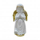 Сувенир Ангел-нежность, белый с золотом (Гипс)