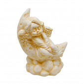 Сувенир Ангел на месяце, камень слоновая кость (Гипс)