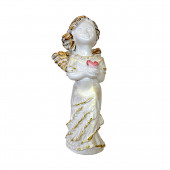 Сувенир Ангелок с сердцем, античное золото (Гипс)