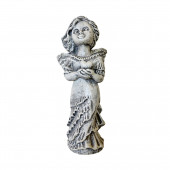 Сувенир Ангелок с сердцем, камень серый (Гипс)