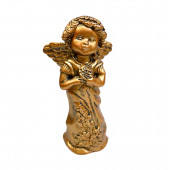Сувенир Ангелок с букетом, бронза (Гипс)