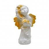 Сувенир Ангелок танцующий, белый с золотом (Гипс)