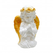 Сувенир Ангелок молящийся, белый с золотом (Гипс)
