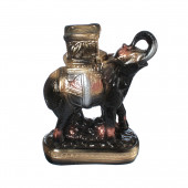 Сувенир гипсовый Слон с ларцом малый черное золото (Гипс)