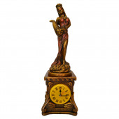 Сувенир гипсовый Часы №4 Фортуна, коричнево-золотая (в красном) (Гипс)