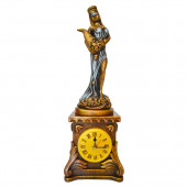 Сувенир гипсовый Часы №4 Фортуна, коричнево-золотая (в синем) (Гипс)