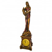 Сувенир гипсовый Часы №6 Фортуна, коричнево-золотая (в красном) (Гипс)