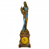 Сувенир гипсовый Часы №6 Фортуна, коричнево-золотая (в синем) (Гипс)
