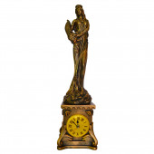 Сувенир гипсовый Часы №6 Фортуна, коричнево-золотая (Гипс)