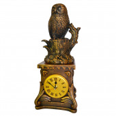 Сувенир гипсовый Часы №5 Сова, коричнево-золотая (Гипс)