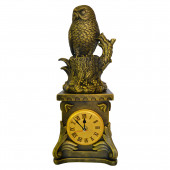 Сувенир гипсовый Часы №5 Сова, золотая (Гипс)
