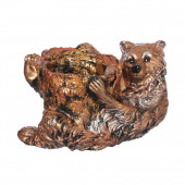 Сувенир гипсовый Медведь с горшком, бронза (Гипс)