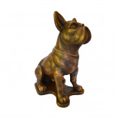 Сувенир гипсовый Собака Бульдог, коричнево-золотой (Гипс)