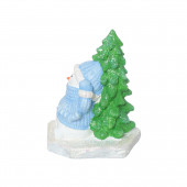 Сувенир гипсовый Снеговик-мини с ёлкой (3 вида) (Гипс)