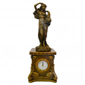 Сувенир гипсовый Часы №7, коричнево-золотая (Гипс)