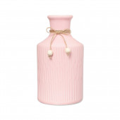 Ваза настольная Бутылка, светло-розовая, резка в ассортименте